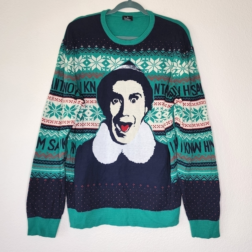 Elf The Movie Santa I Know Him Christmas Sweater XXL